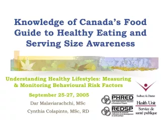 Knowledge of Canada’s Food Guide to Healthy Eating and Serving Size Awareness