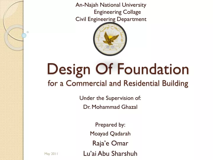 design of foundation for a commercial and residential building