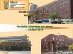 Department of Labour Strategic Plan 2012-2017: Enhancing Labour Market Sustainability - slide 1