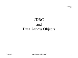 JDBC and Data Access Objects