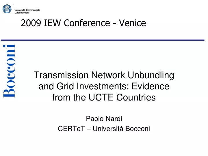 2009 iew conference venice