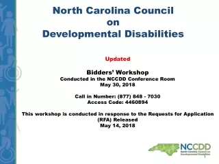 North Carolina Council  on  Developmental Disabilities