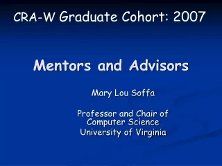 Mentors and Advisors