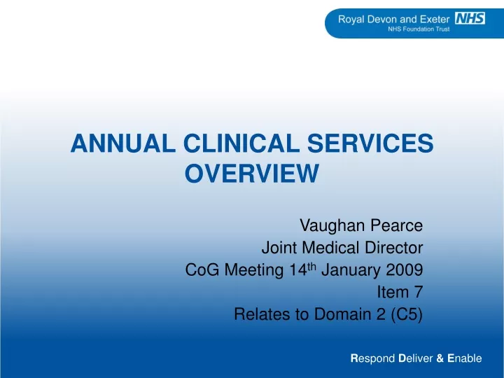 annual clinical services overview