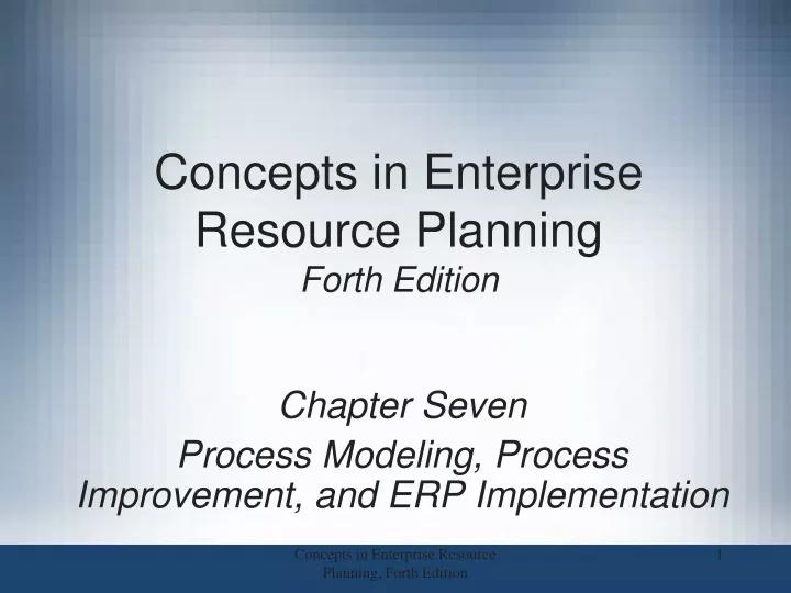 concepts in enterprise resource planning forth edition