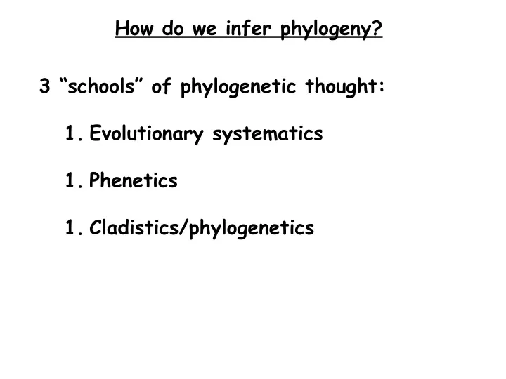 how do we infer phylogeny