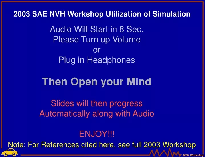 2003 sae nvh workshop utilization of simulation