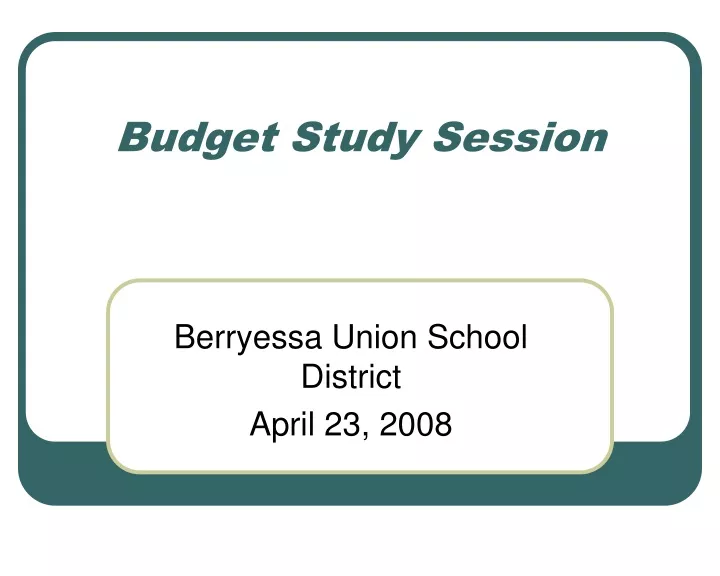 budget study session