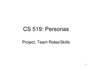 CS 519: Personas
