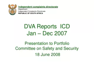 DVA Reports  ICD Jan – Dec 2007