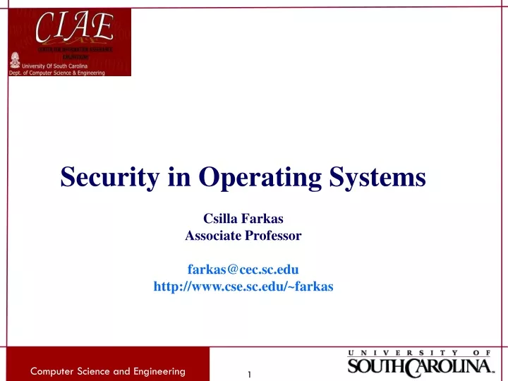 security in operating systems csilla farkas