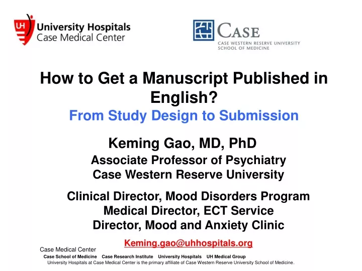 how to get a manuscript published in english from