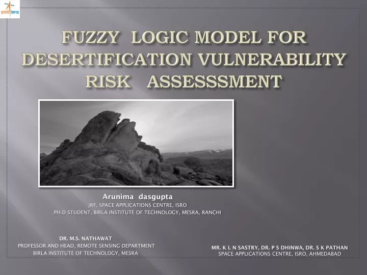 fuzzy logic model for desertification vulnerability risk assesssment