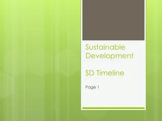 Sustainable Development SD  Timeline