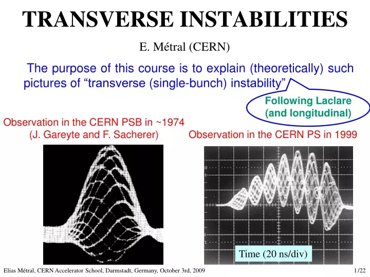 transverse instabilities