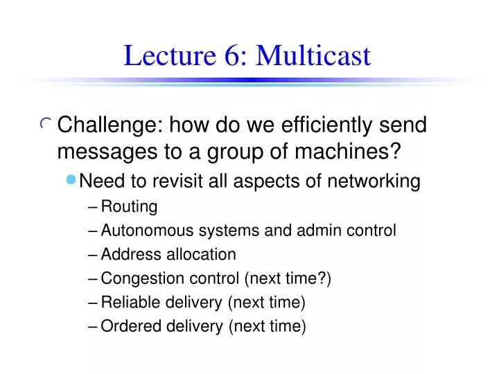 lecture 6 multicast
