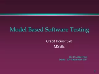 Model Based Software Testing