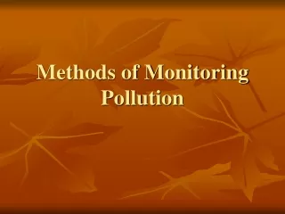 Methods of Monitoring Pollution