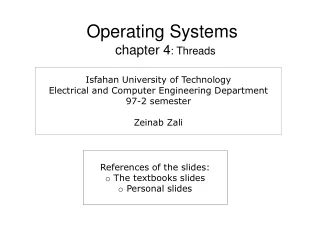 Operating Systems chapter 4 : Threads