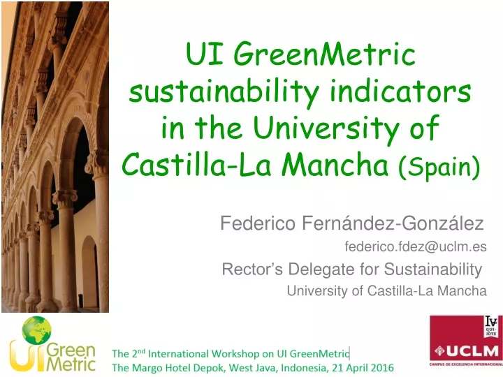 ui greenmetric sustainability indicators in the university of castilla la mancha spain