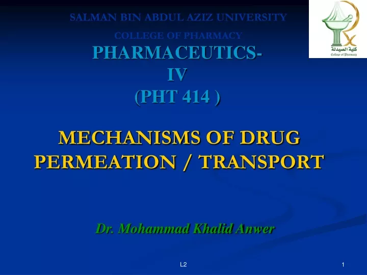 mechanisms of drug permeation transport