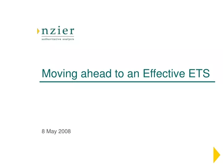 moving ahead to an effective ets