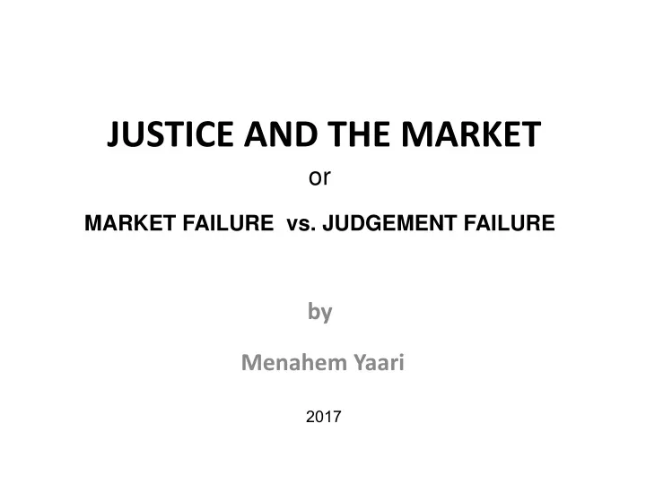 justice and the market