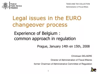 Legal issues in the EURO changeover process