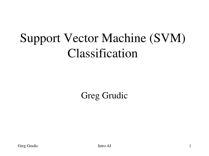 support vector machine svm classification