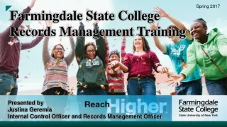 Farmingdale State College  Records Management Training