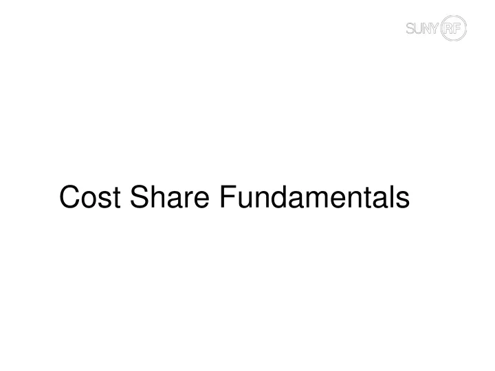 cost share fundamentals
