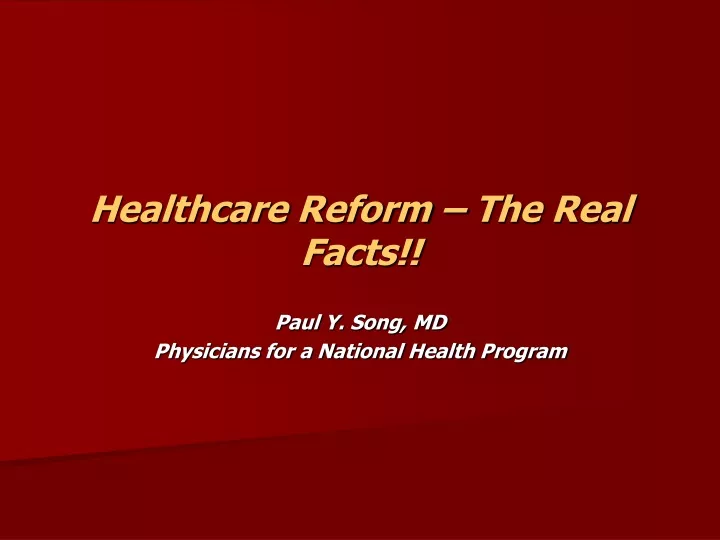 healthcare reform the real facts