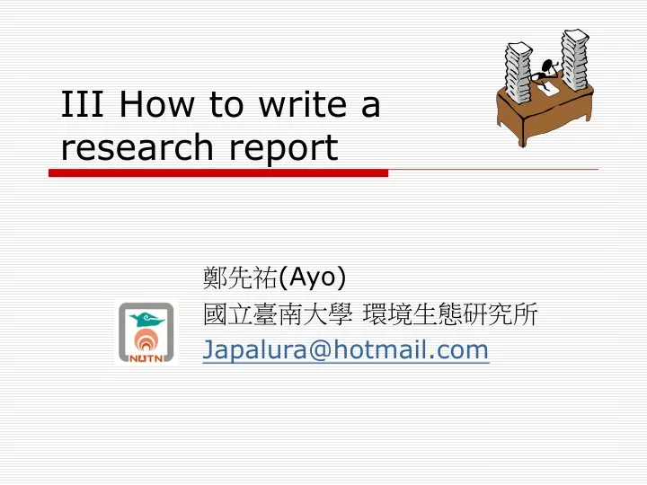 iii how to write a research report