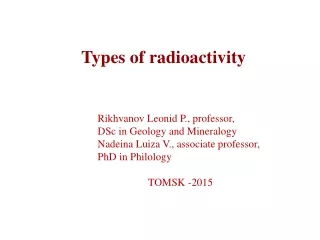 Types of radioactivity