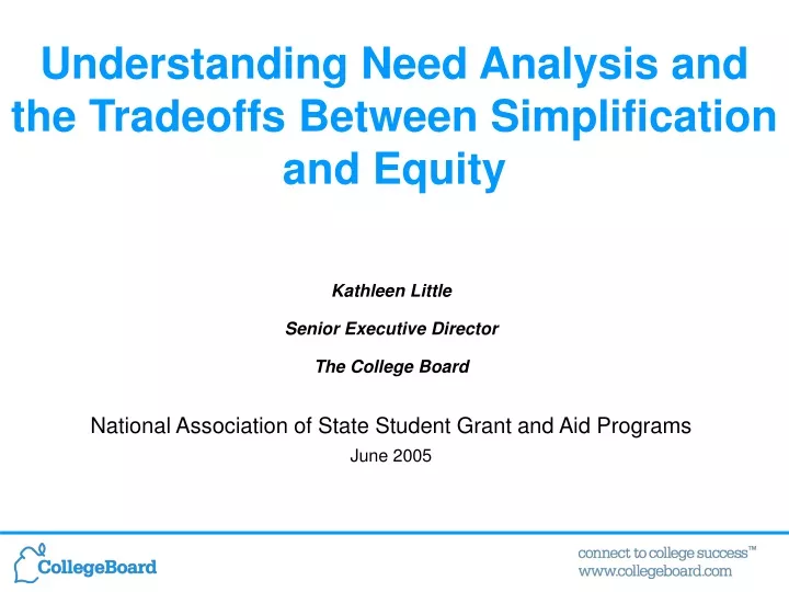 understanding need analysis and the tradeoffs between simplification and equity