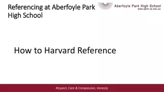 Referencing at Aberfoyle Park High School
