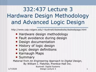 Hardware design methodology Fault avoidance during design Design documentation