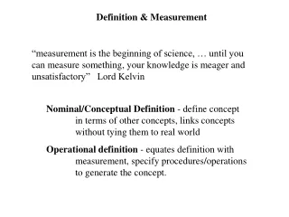 Definition &amp; Measurement