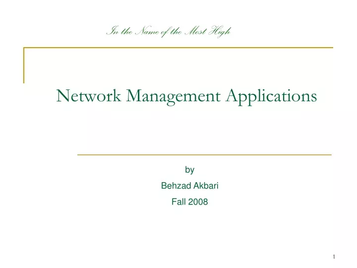 network management applications