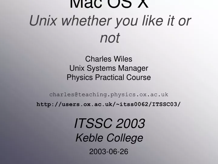 mac os x unix whether you like it or not