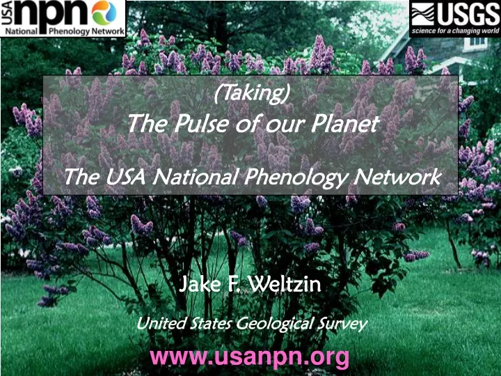 taking the pulse of our planet the usa national