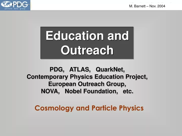education and outreach pdg atlas quarknet