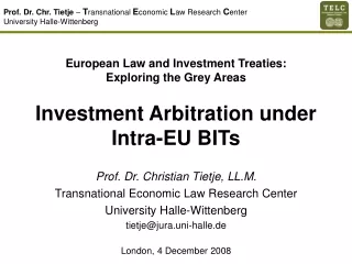 European Law and Investment Treaties: Exploring the Grey Areas