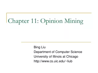 Chapter 11: Opinion Mining