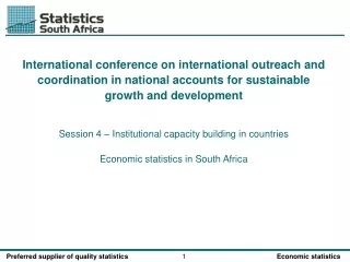 Statistics South Africa Official statistics; Statistics Act