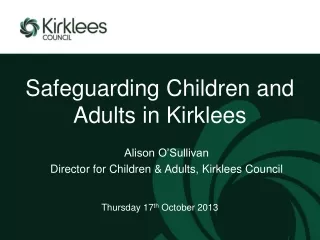 Safeguarding Children and Adults in Kirklees