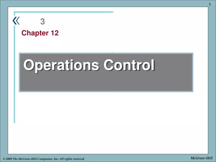 operations control
