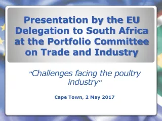&quot; Challenges facing the poultry industry &quot; Cape Town, 2 May 2017