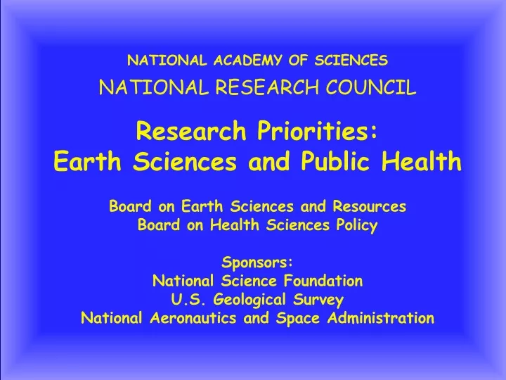 national academy of sciences national research