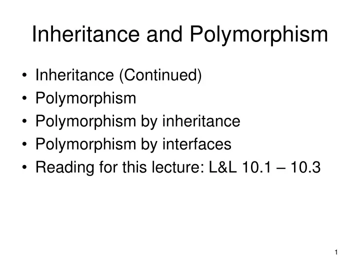 inheritance and polymorphism